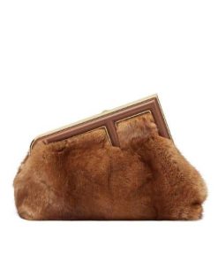 Fendi First Brown Mink Bag 32.5 Cm