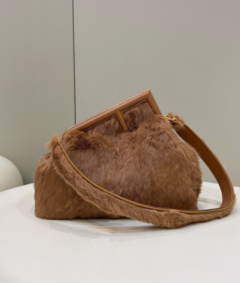 Fendi First Brown Mink Bag 32.5 Cm - Image 3