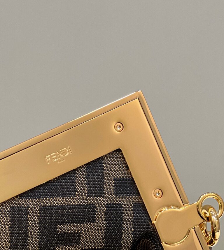 Fendi First Small Brown Leather And Python Leather Bag 26Cm - Image 9