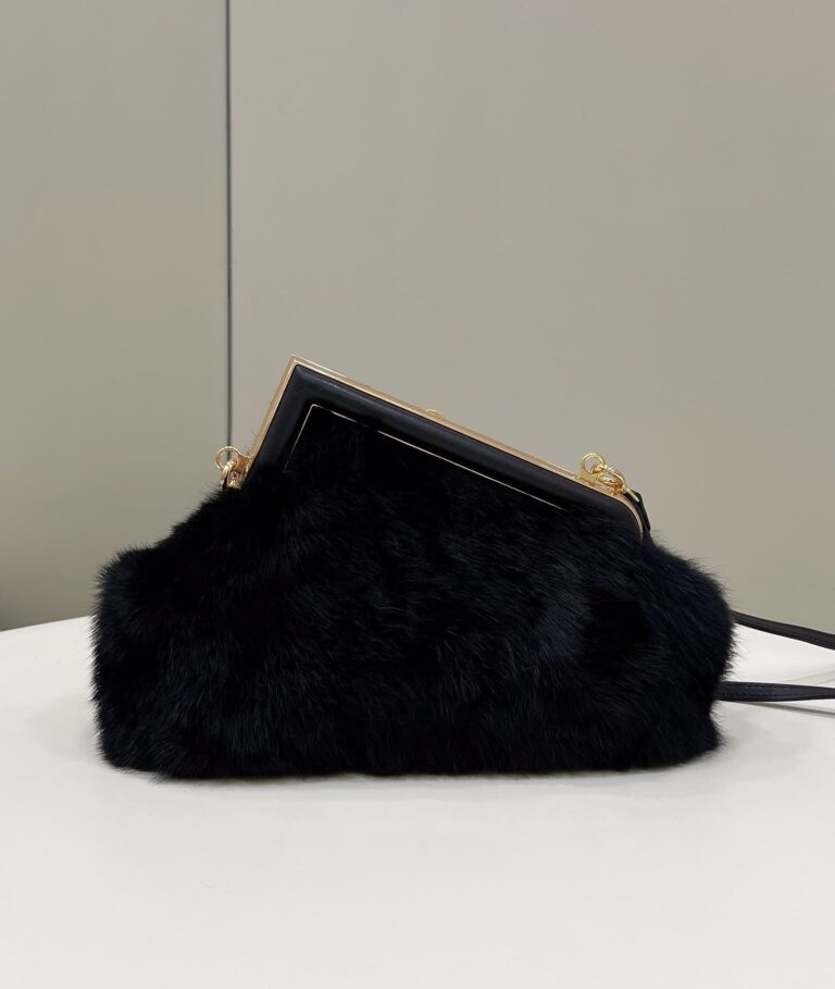 Fendi First Small Black Mink Bag 26Cm - Image 3