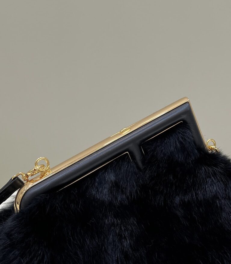 Fendi First Small Black Mink Bag 26Cm - Image 2
