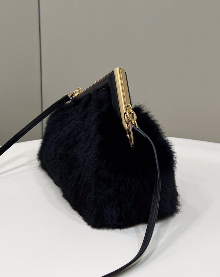 Fendi First Small Black Mink Bag 26Cm - Image 6