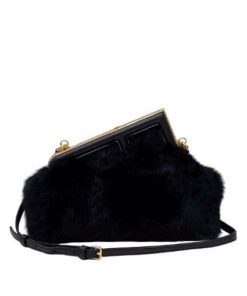 Fendi First Small Black Mink Bag 26Cm