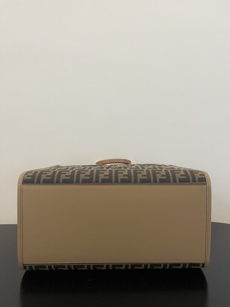 Fendi Sunshine Large Light Brown Ff Jacquard Fabric Shopper 35Cm - Image 7