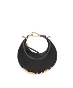 Fendi Nano Fendigraphy Black Leather Charm 19Cm 7As089A5Dyf1Hej