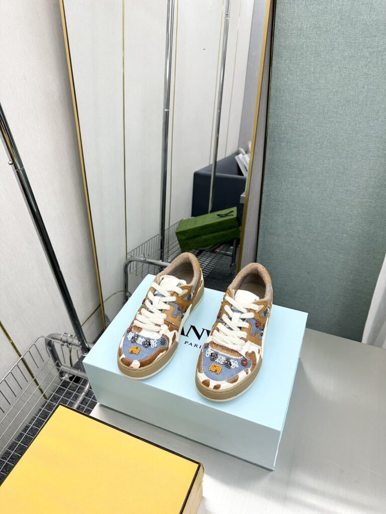 Fendi Match Suede Low Tops Brown And Blue - Image 9