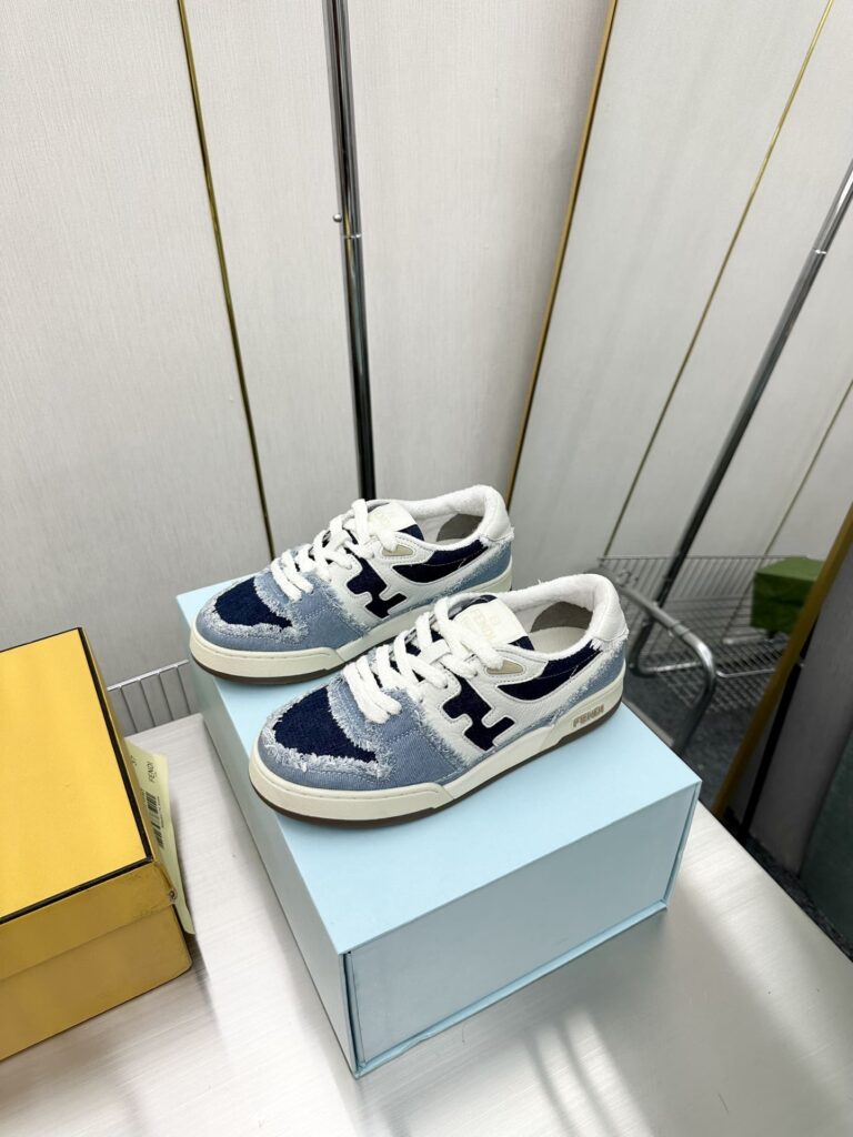 Fendi Match Suede Low Tops Denim Blue 7E1495Amf1F1Jid - Image 7