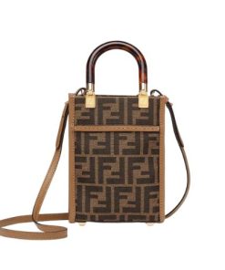 Mini Sunshine Shopper Brown Ff Fabric Mini Bag 18Cm 8Bs051Alvxf1Ge3