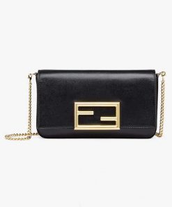 Fendi Wallet On Chain With Pouches Black 8Bs032Ahm0F0Kur