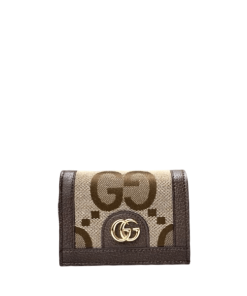 Gucci Monogram Canvas Short Wallet Dark Brown 11Cm