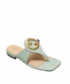 Gucci Women'S Gucci Blondie Thong Canvas Sandal Mint