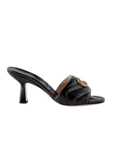 Gucci Marmont Double G Leather Mules Black 674839 Bko00 1000