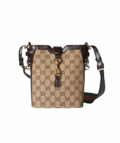 Gucci Original Gg Small Bucket Bag Beige And Ebony 19Cm 782919 Fadac 9762