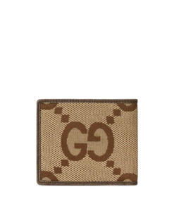 Gucci Jumbo Gg Wallet Camel And Ebony Canvas 11Cm 699308