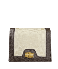 Gucci Diana Jumbo Gg Card Case White With Brown Line 11Cm 658244 Ukmbt 2572