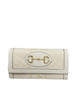 Gucci Horsebit 1955 Gg Wallet With Chain White And Beige 19Cm