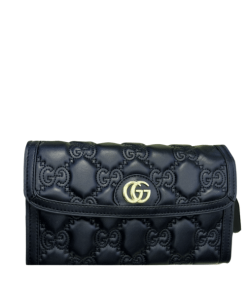 Gucci Gg Matelassé Wallet Black 23Cm