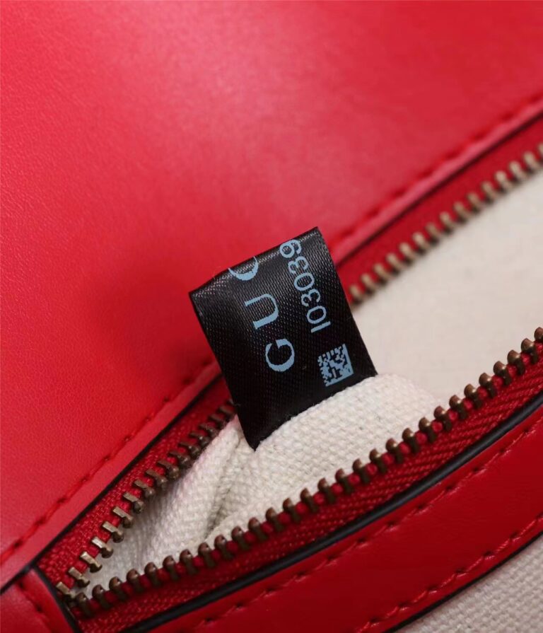 Gucci Lady Web Original Gg Canvas With Red Leather Trim 25Cm - Image 3