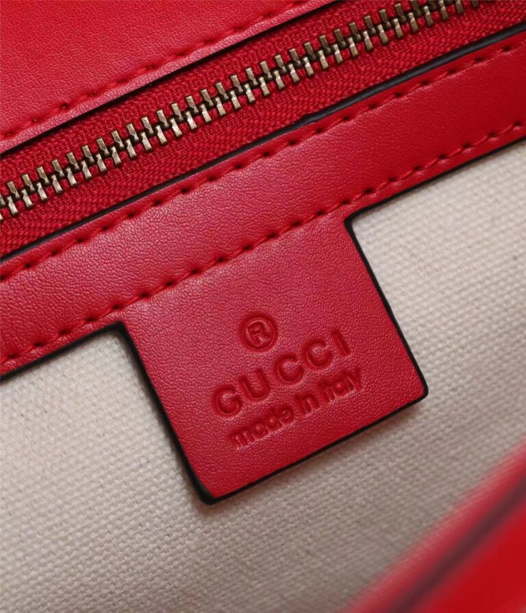 Gucci Lady Web Original Gg Canvas With Red Leather Trim 25Cm - Image 4