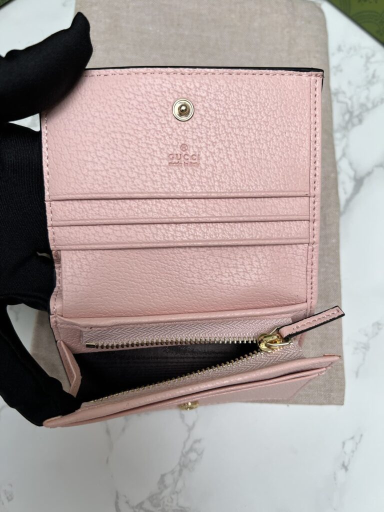 Gucci Monogram Canvas Short Wallet Pink 11Cm - Image 4