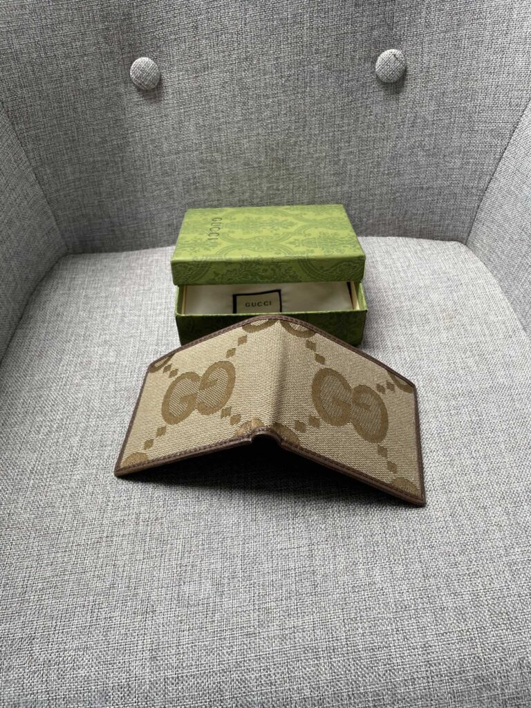 Gucci Jumbo Gg Wallet Camel And Ebony Canvas 11Cm 699308 - Image 5