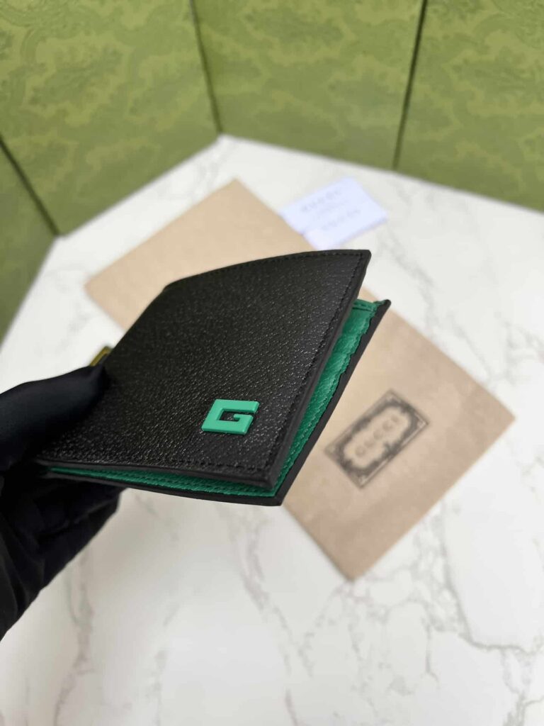 Gucci Initial G Black Short Wallet Black And Green 11Cm - Image 6