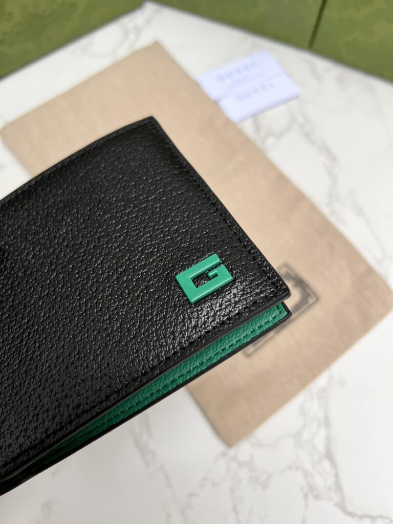 Gucci Initial G Black Short Wallet Black And Green 11Cm - Image 7