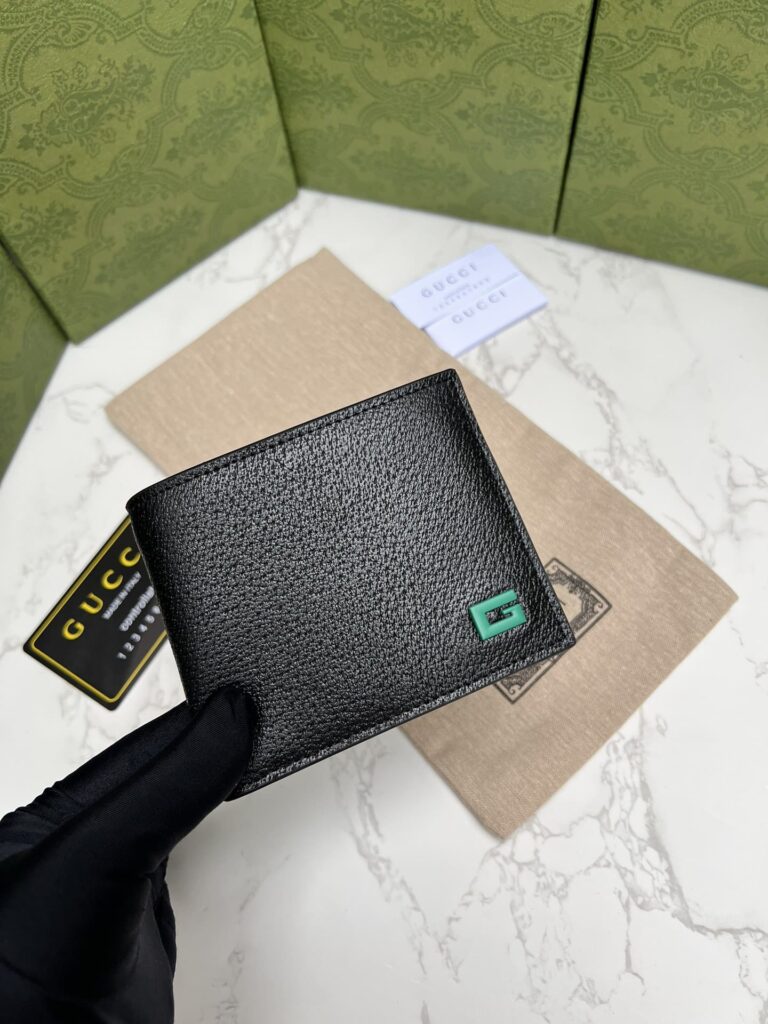 Gucci Initial G Black Short Wallet Black And Green 11Cm - Image 8