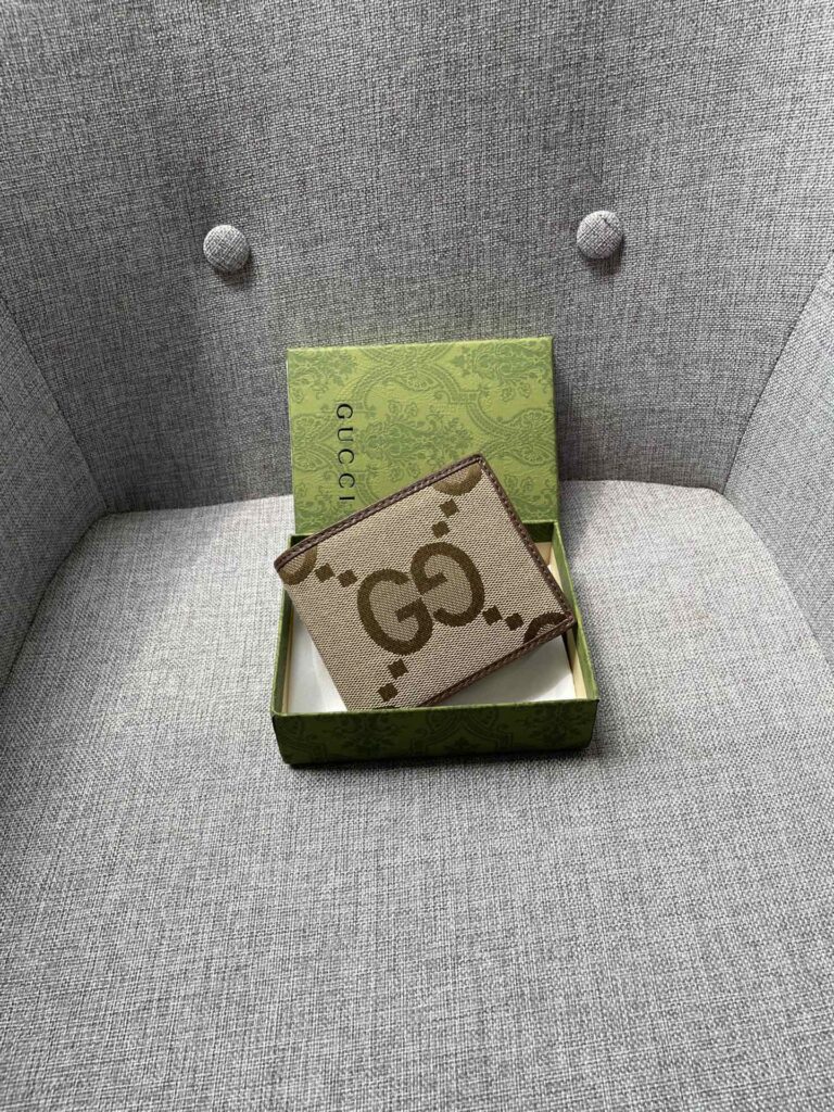 Gucci Jumbo Gg Wallet Camel And Ebony Canvas 11Cm 699308 - Image 9