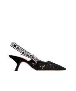 Dior J'Adior Slingback Pump Transparent Mesh Embroidered With Butterfly Motif Black Kdv039Bye S900
