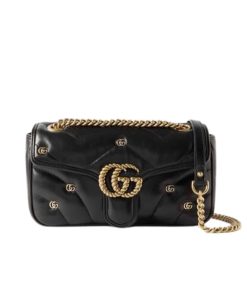 Gucci Gg Marmont Shoulder Bag Black 23Cm 443497 Aacpg 1000