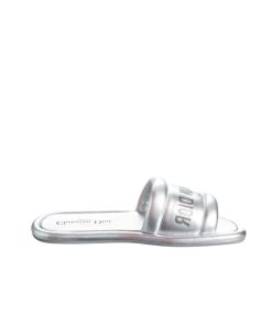 Dior Every D Slide Embossed Lambskin Silver