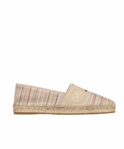 Dior Granville Espadrille Embroidered Cotton Multicolor