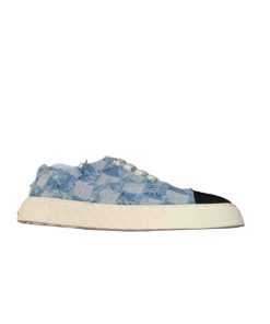 Chanel Cc Sneakers Mix Denim Blue