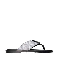 Dior Alias Slipper Sandal Cd Logo Grained Diamond Canvas Gray