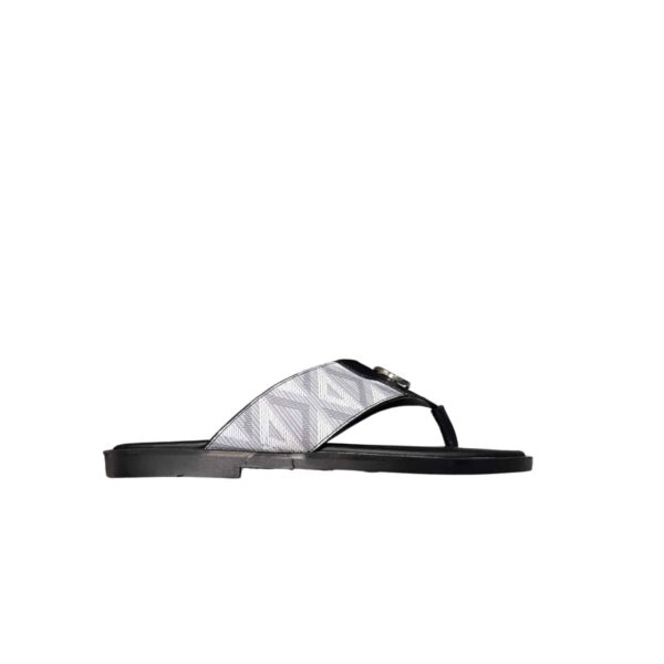 Dior Alias Slipper Sandal Cd Logo Grained Diamond Canvas Gray