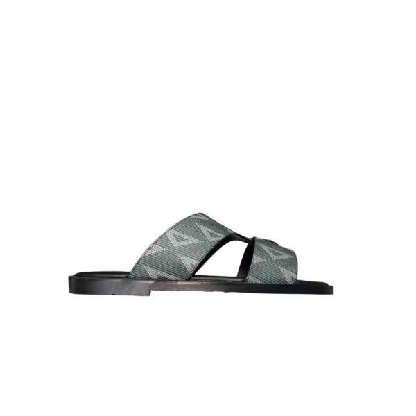Dior Alias Slipper Sandal Cd Logo Grained Diamond Canvas Green