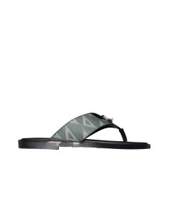 Dior Alias Slipper Sandal Cd Logo Grained Diamond Canvas Green