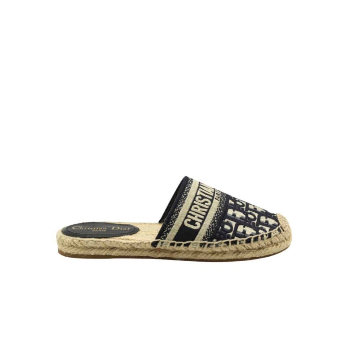 Dior Granville Oblique Espadrille Cotton Flats In Black - Image 1