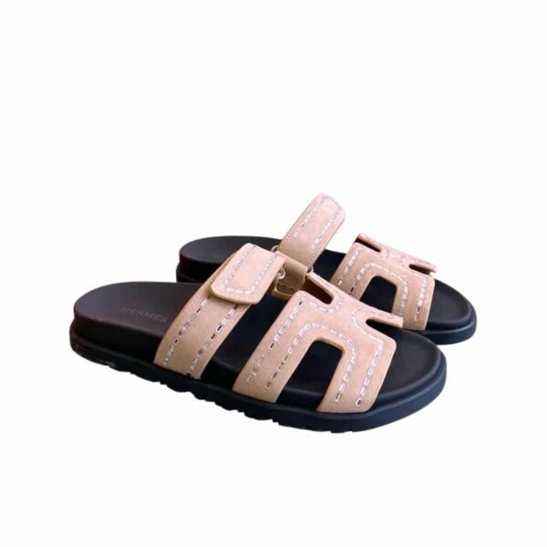 Hermes Chypre Sandal Suede Crystal Pink