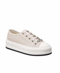 Dior Walk'N'Dior Platform Sneaker Calfskin Textured White Kck409Oly S03W