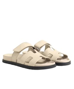 Hermes Chypre Sandal Calfskin Beige