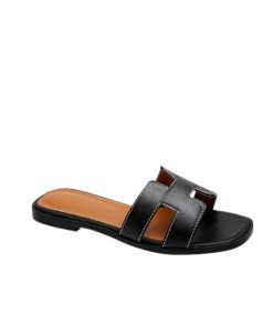 Hermes Slippers Flat Oran Black H021056Z