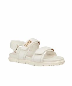 Dior Dioract Sandal Lambskin White Kcq547Lab S03W