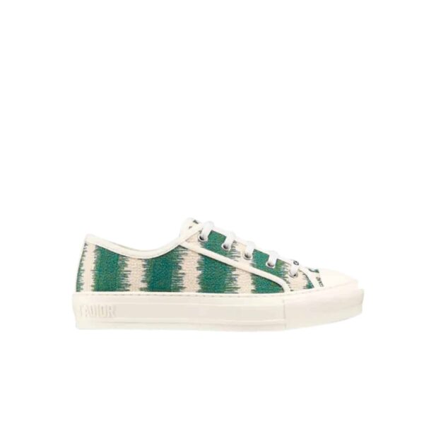 Dior Walk'N'Dior Sneakers D-Stripes Embroidered Cotton Green