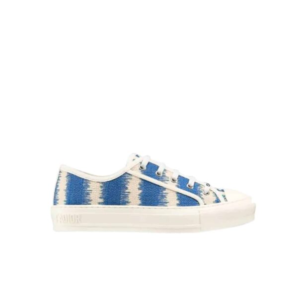 Dior Walk'N'Dior Sneakers D-Stripes Embroidered Cotton Blue White