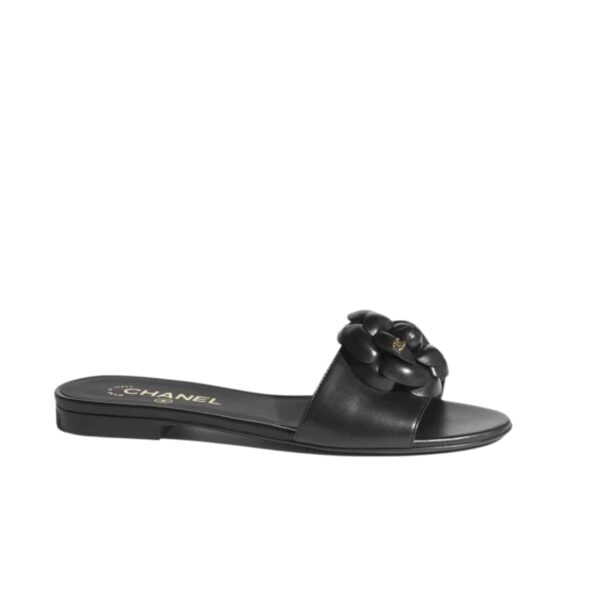 Chanel Mules Lambskin With Camellia In Black G45499 X01000 94305