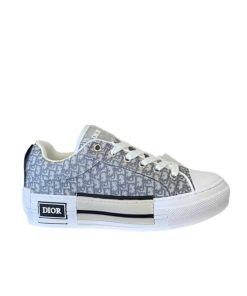 Dior B23 Low Top Oblique Canvas Sneakers Gray