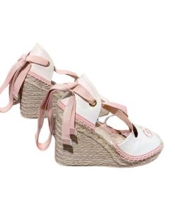 Gucci Gg Canvas Wedge Espadrilles Pink