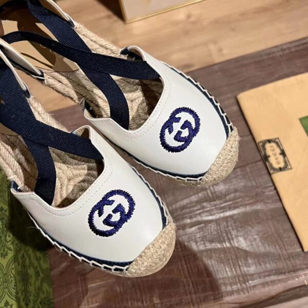 Gucci Gg Canvas Wedge Espadrilles White - Image 6